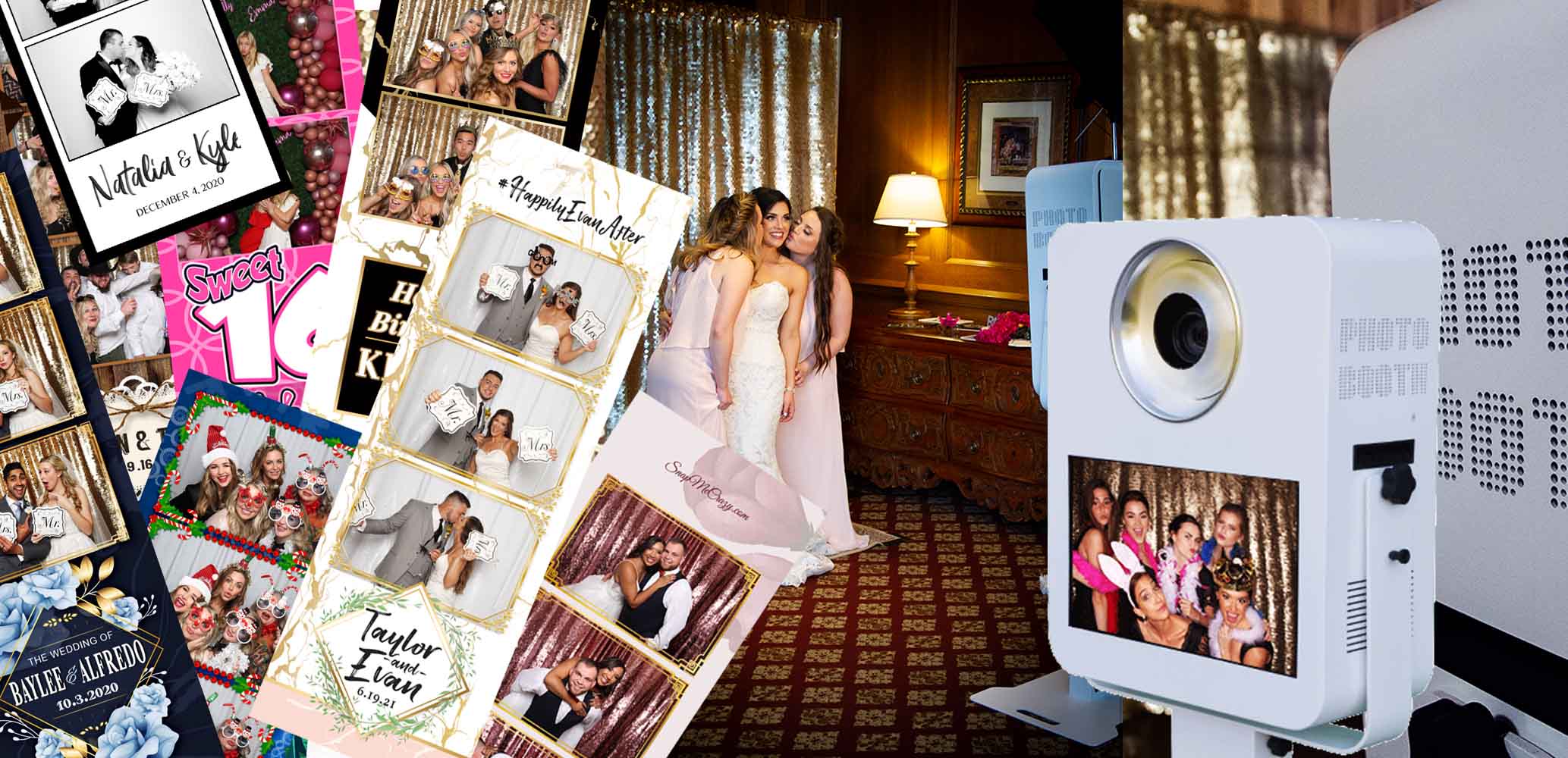 Snap Me Crazy Photo Booth offers a high-quality photo booth experience that includes customized photo strips, professional lighting, and a variety of crazy props for your guests to enjoy.